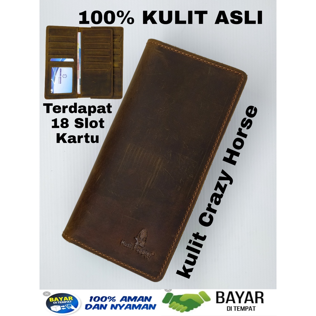 Dompet Kulit Crazy Horse Asli - Dompet Full Kulit Asli Panjang Pria - Dompet Kulit Classic Leather - Dompet Kartu Pria Kulit Asli