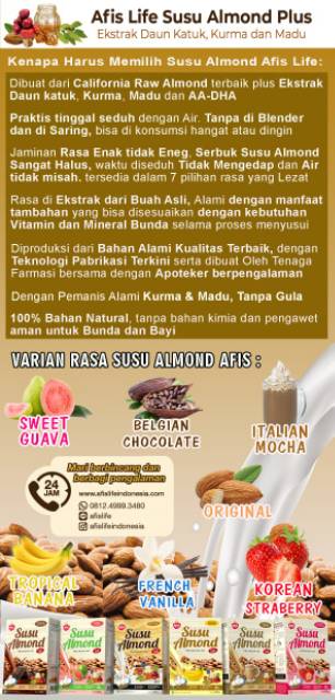 Afis Life Susu almond pelancar asi