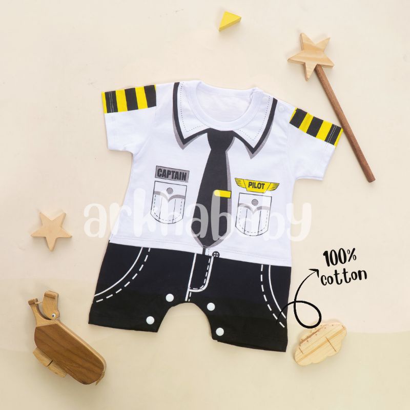 ROMPER BAYI baju bayi motif PILOT/ROMPER BAYI bahan katun