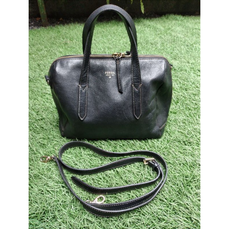 SOLD tas fossil sidney satchel black preloved