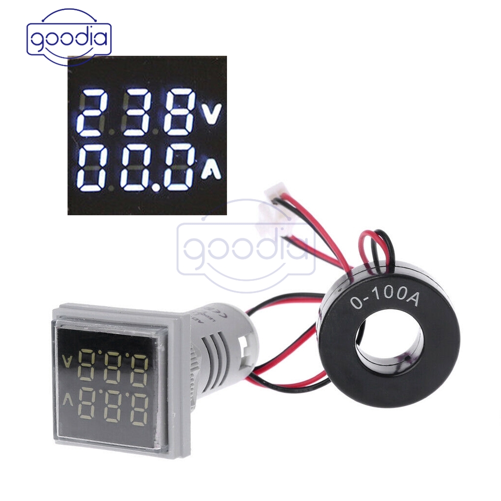 ✈【Fast/COD】✈22mm Mini Digital LED Display AC50-500V 0-100A Voltmeter Ammeter Voltage Current Meter