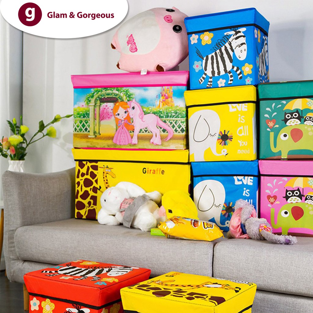 SB004 - Animal Storage box / Storage Stool / Tempat Mainan Ukuran 30cm