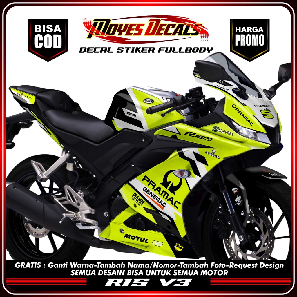 COD BAYAR DITEMPAT Decal R15 V3 Full Body Sticker Decal Yamaha R15 V3, Sticker Decal R15 V3, Sticker