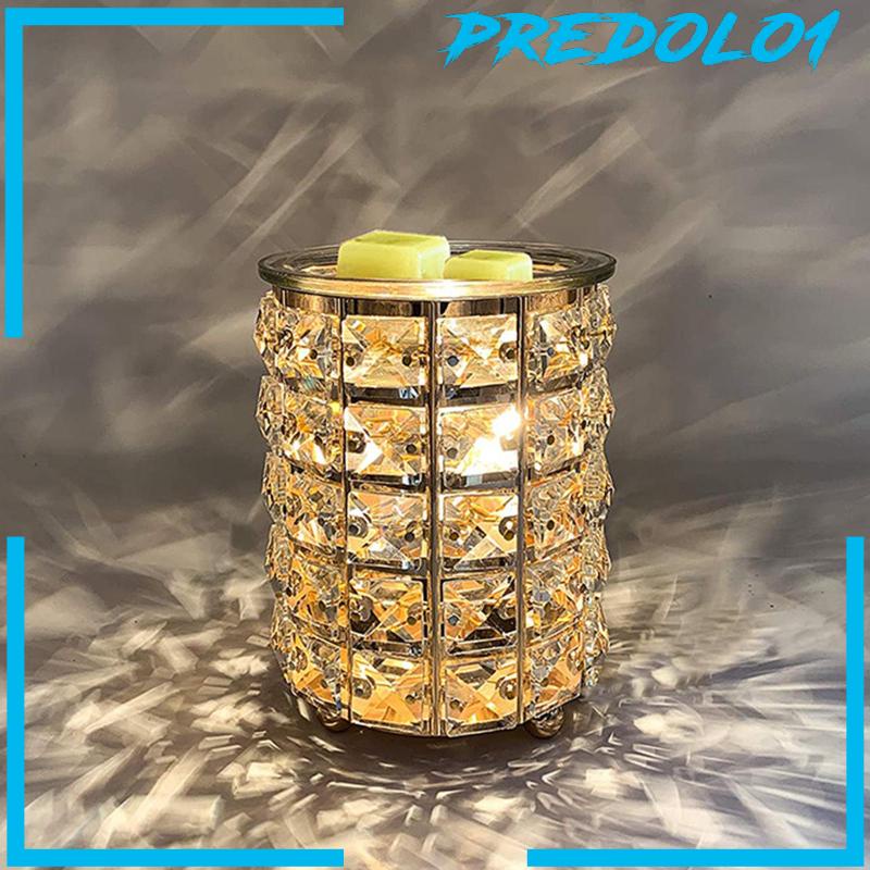 [PREDOLO1] Gold Crystal Wax Melt Warmer Night Light Fragrance Oil Diffuser Wax Burner