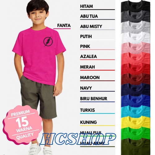 Kaos Anak KATUN model Petir Unisex Laki Laki Perempuan Usia 2-16th