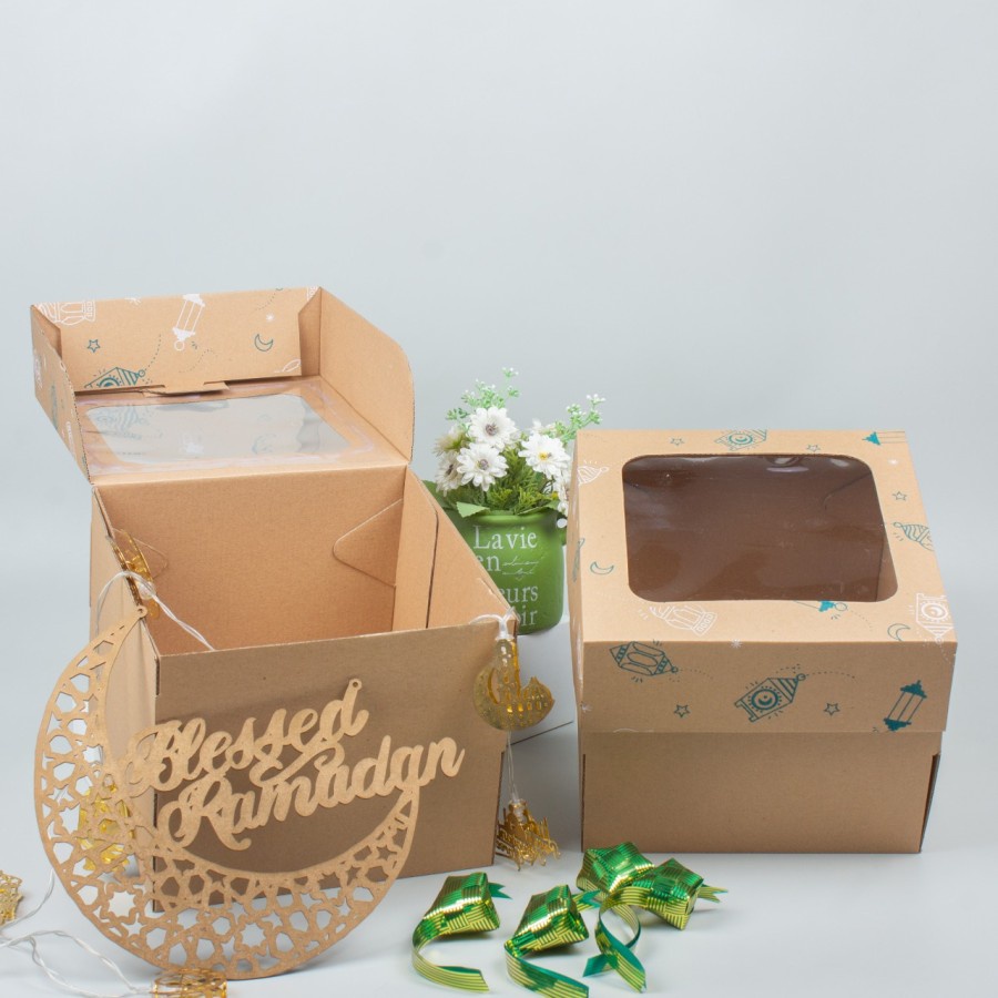 

(10 Pcs) Box Die Cut Mika Kotak Kue Ulang Tahun Kardus Kemasan Hampers Packaging Dus Motif Coklat Marocco