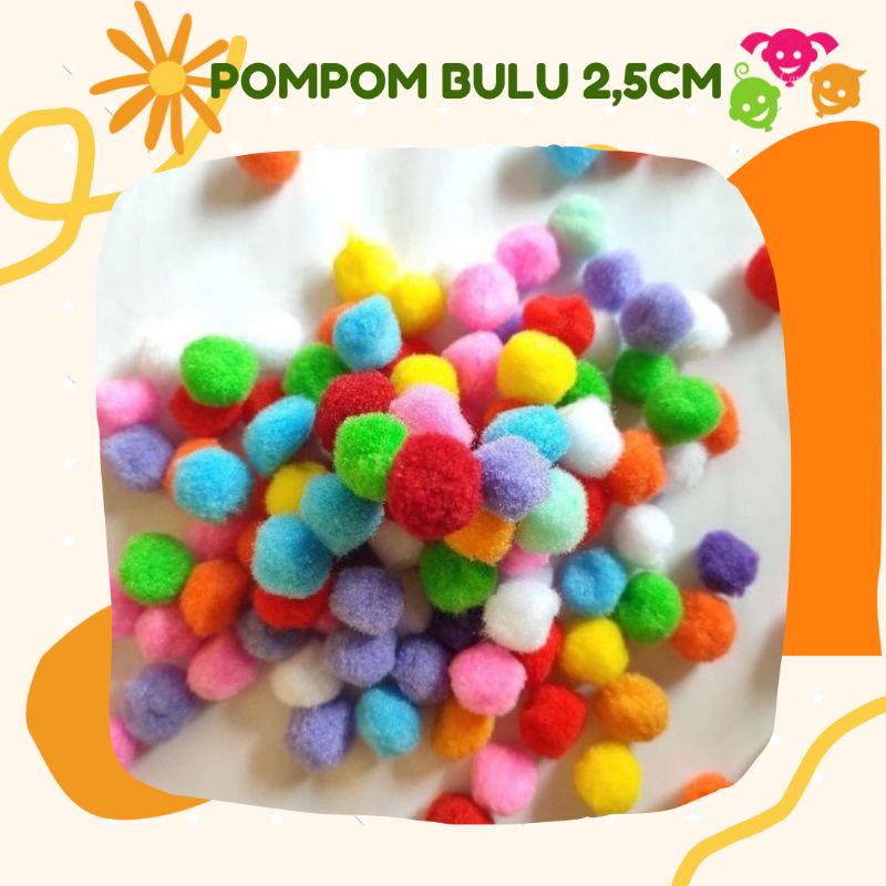 POMPOM MONTESSORI POMPOM BULU POMPOM MAINAN EDUKASI