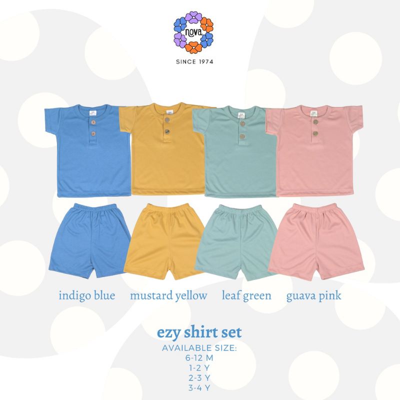 NOVA EZY Shirt Set - SETELAN OBLONG PENDEK Celana PENDEK