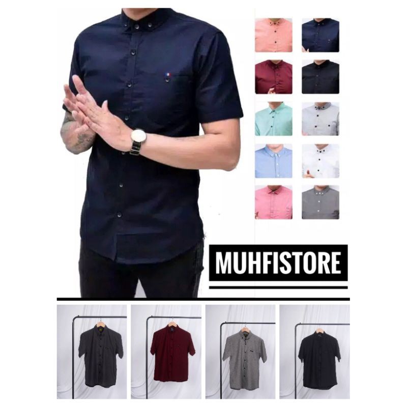 Kemeja Pria Premium Polos Warna Hitam