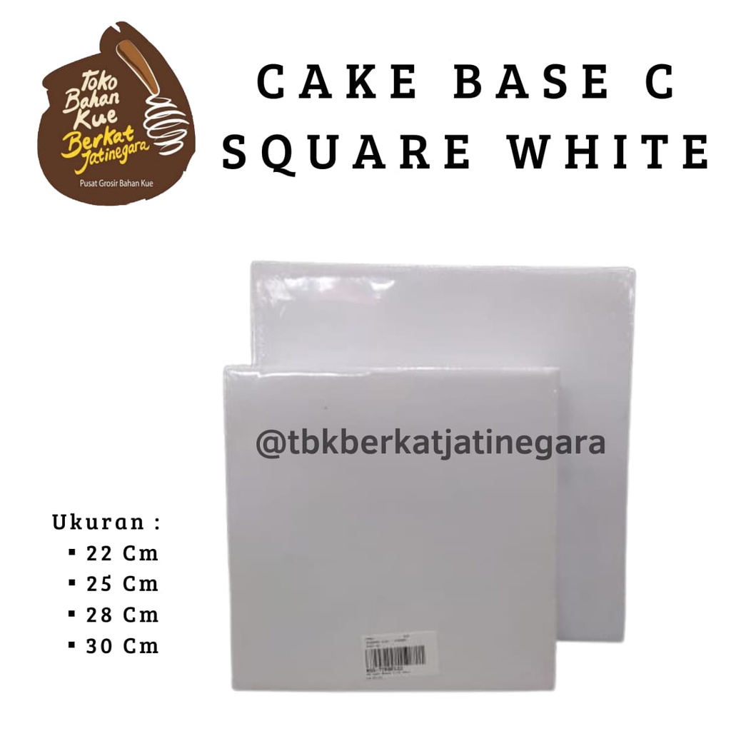 CAKE BASE C SQUARE WHITE / TATAKAN KUE