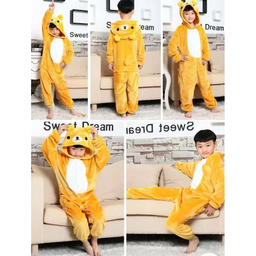 Baju Tidur Anak Rilakkuma Pajamas Baju Cosplay Piyama Onesie