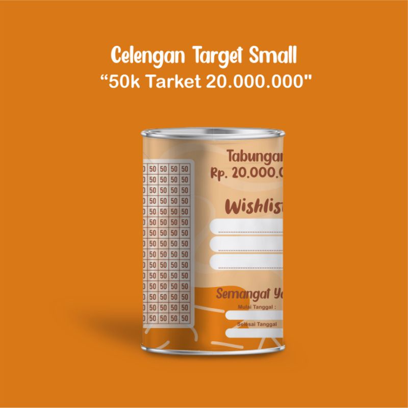 CELENGAN TARGET MURAH CELENGAN VIRAL CELENGAN TIKTOK TABUNGAN BUKA TUTUP ( SMALL 50 RIBU TARGET 20 J