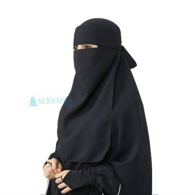 Alsyahra Exclusive -  Niqab Cadar Bandana Woolpeach Premium