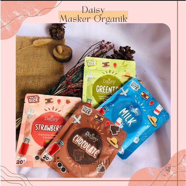 DAISY MASKER ORGANIK/ Masker Wajah 100% Organik, Aman BPOM, FaceMask Wajah, Termurah, Terlaris, Terviral, dan Mudah Diaplikasikan