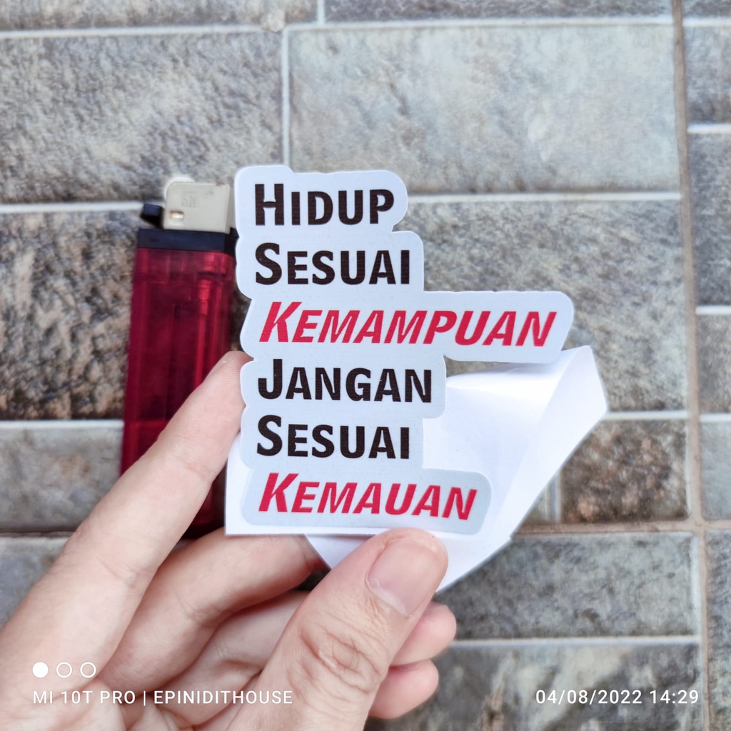 Jual Stiker Kata Quote Lucu Hidup Sesuai Kemampuan Humor Vinyl Motor Laptop Shopee Indonesia 