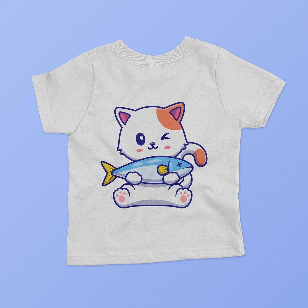 Kaos Anak Cowok Cewek Cat Kucing Lucu