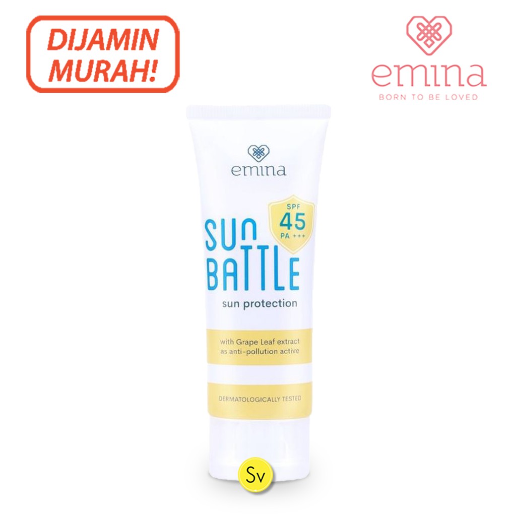 Emina Sun Battle SPF 45 PA+++ 30ml Sunscreen Sunblock Tabir Surya