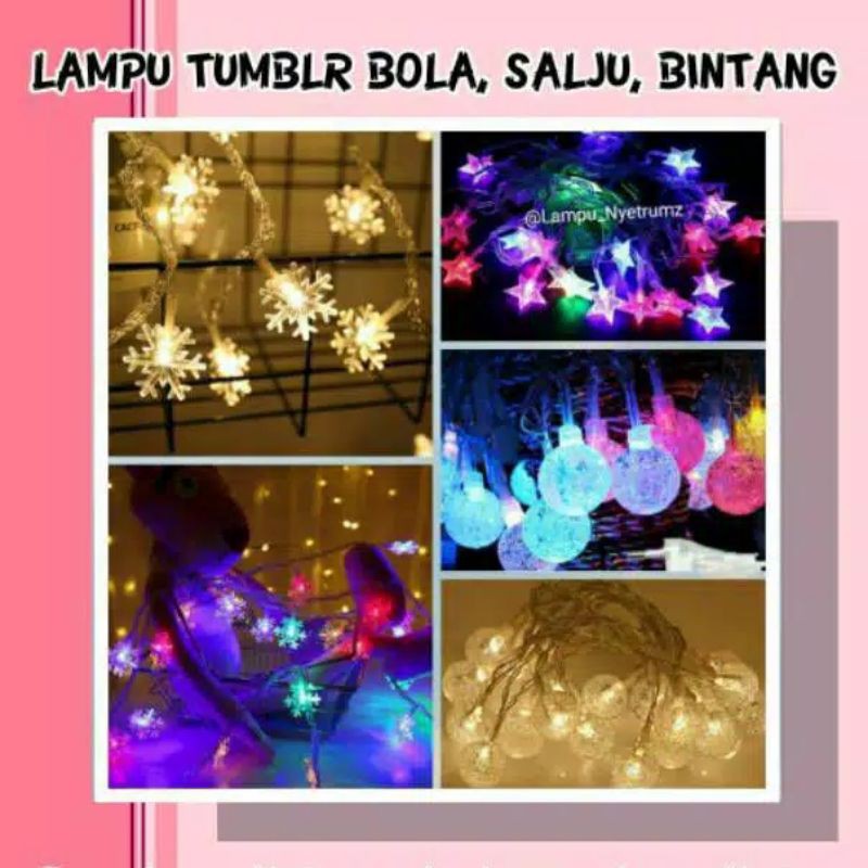 Lampu tumblr salju Tumblr snowflake 4 2m 20 led Lampu Lampu tumblr salju Tumblr snowflake 4 2m 20 led Lampu