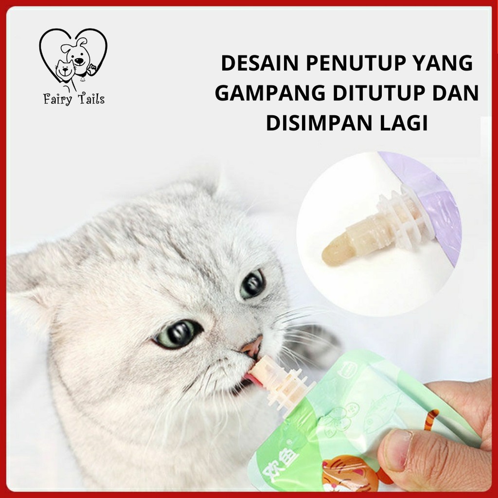 Makanan Basah Snack Jilat Kucing Morty 90 gram Sup Daging  Buah Sayur Segar / Cat Soup Snack Pouch 90 gr