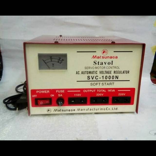 MATSUNAGA STAVOL AC AUTOMATIC VOLTAGE REGULATOR SVC 1000 V