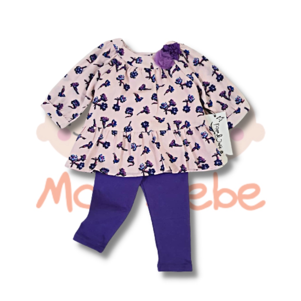 Catell Love Setelan Anak Purple Flower Setelan Bayi