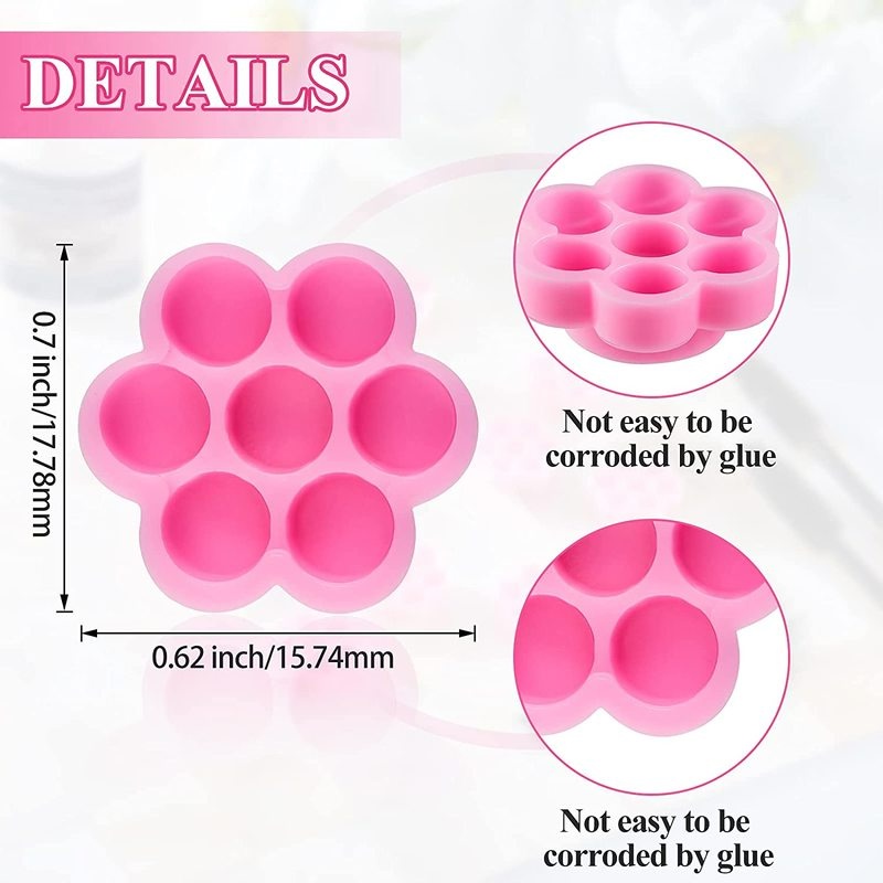 95pcs Cup Lem Bulu Mata Extension Sekali Pakai Bahan Plastik Warna Pink Dengan 7 Lubang