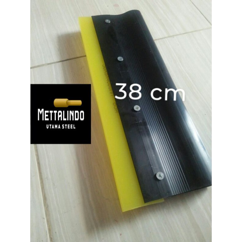 gagang rakel alumunium hitam 38 cm 38cm dan karet kuning cocok utk meja sablon thailand rel rell rot