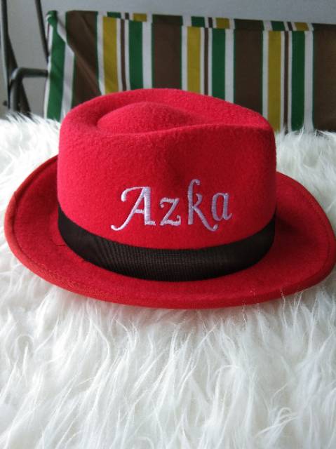 Buat nama di topi fedora anak/topi fedora anak custom