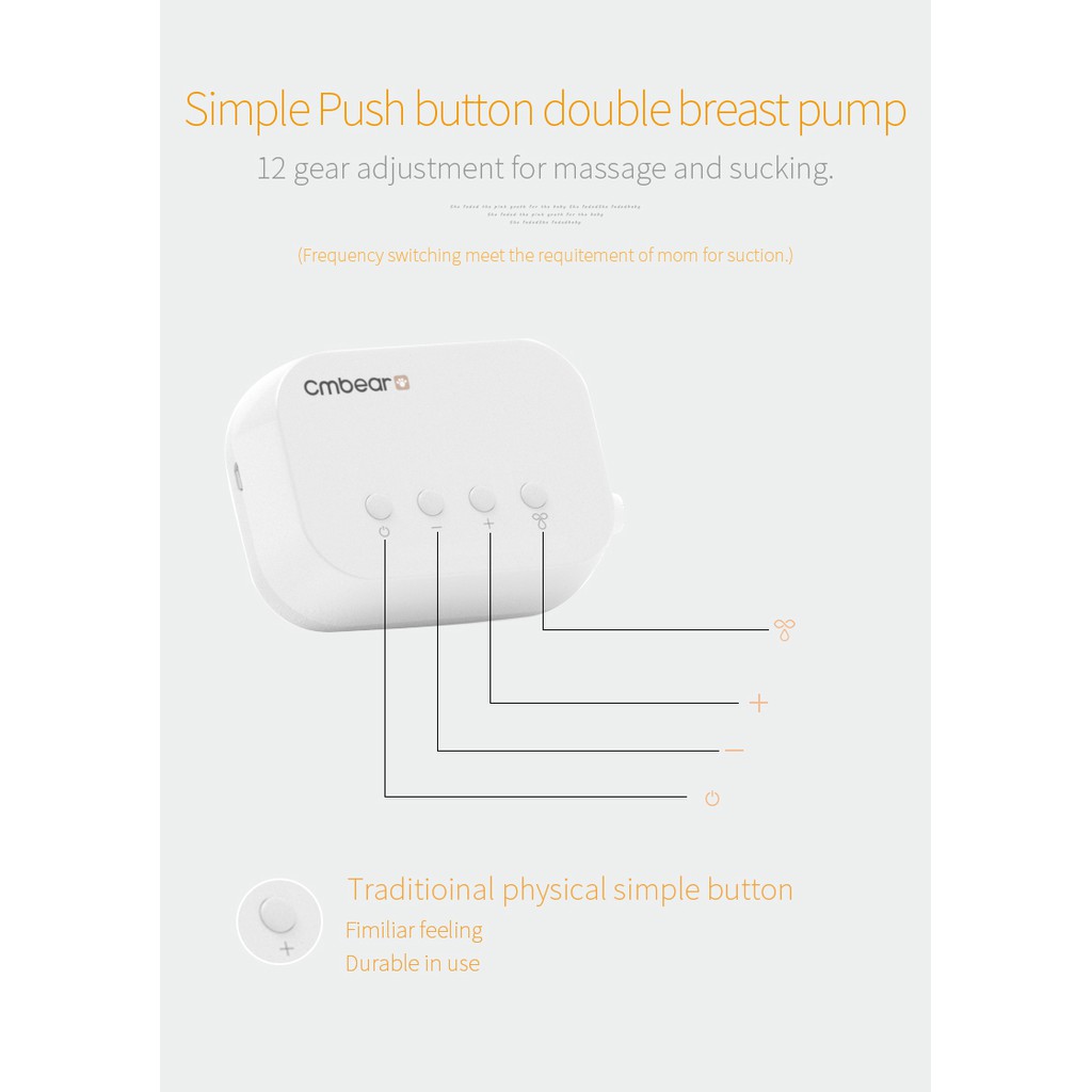 [ Colok Listrik USB ] Cmbear Pompa ASI Elektrik Ganda / Double Electronic Breast Pump BPA Free