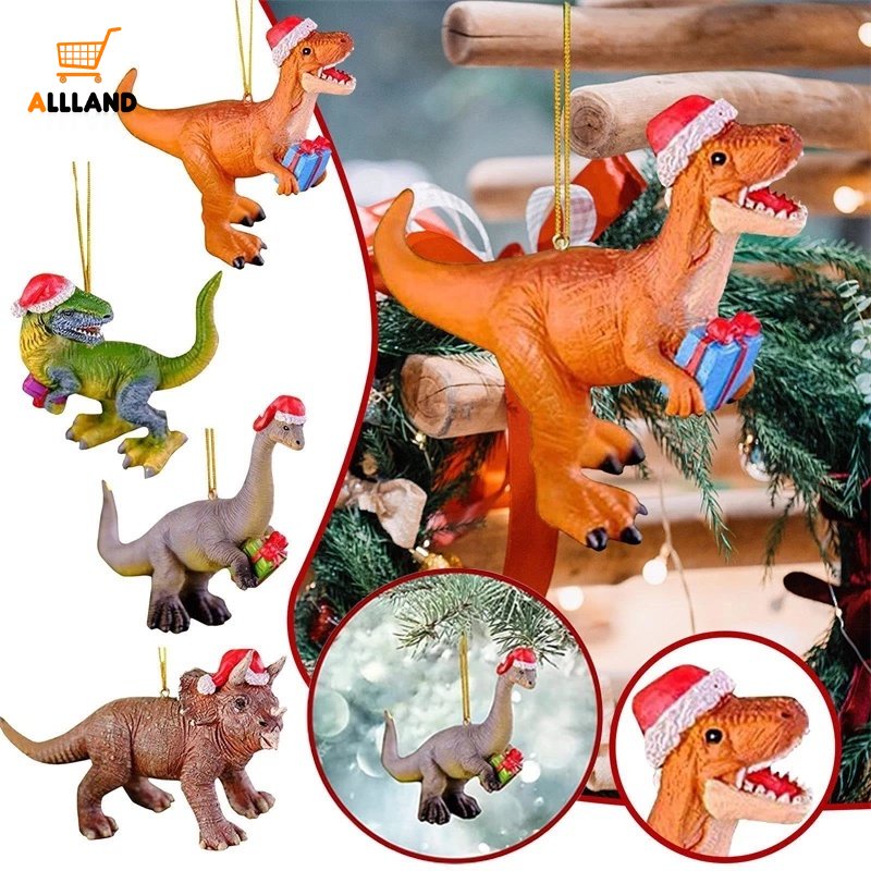 Ornamen Gantung Bentuk Kartun Dinosaurus Bahan Akrilik Untuk Dekorasi Pohon Natal