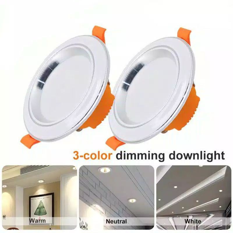 lampu downlight led 3 warna lampu plafond 5 watt