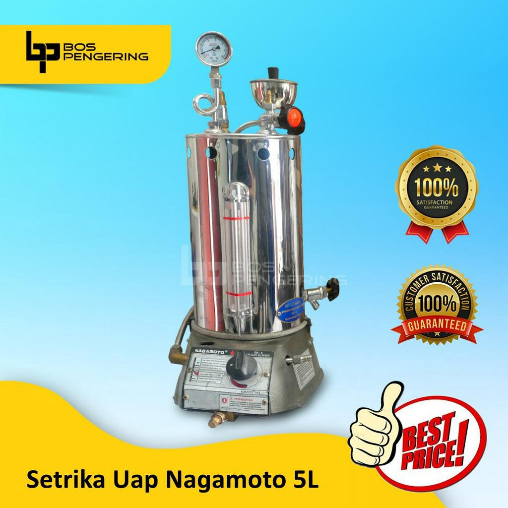 Mesin setrika uap boiler steamer pakaian semi otomatis merk Nagamoto 5 liter