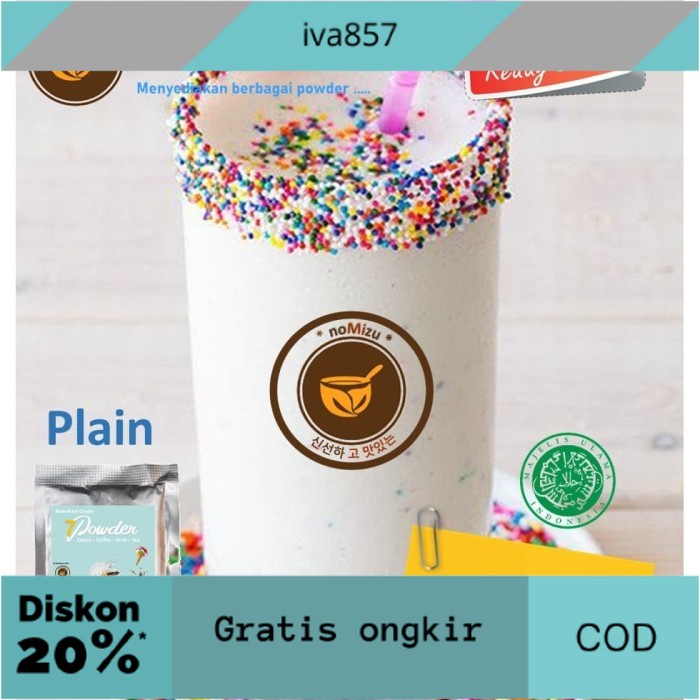 

PROMO Bubuk Minuman PLAIN Vanilla 1kg - Serbuk Minuman Vanilla Tanpa Gula GRATIS ONGKIR