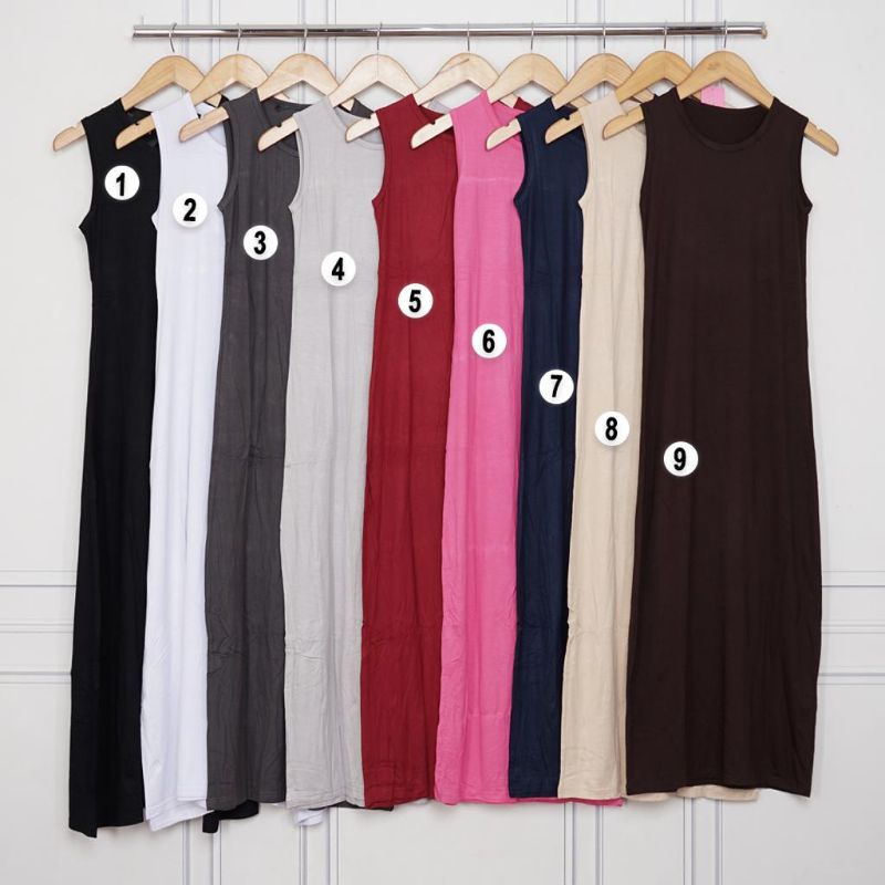 Gamis Singlet Buntung/Daleman Gamis Muslimah Tanpa Lengan/ Inner gamis Sleeveless Muslimah/Long Dres