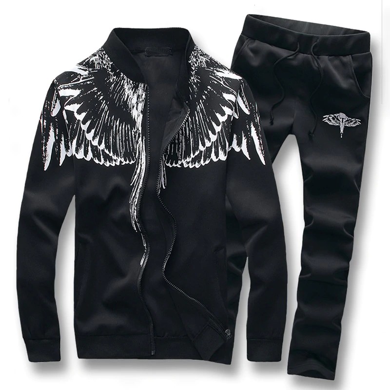 mens black tracksuit set