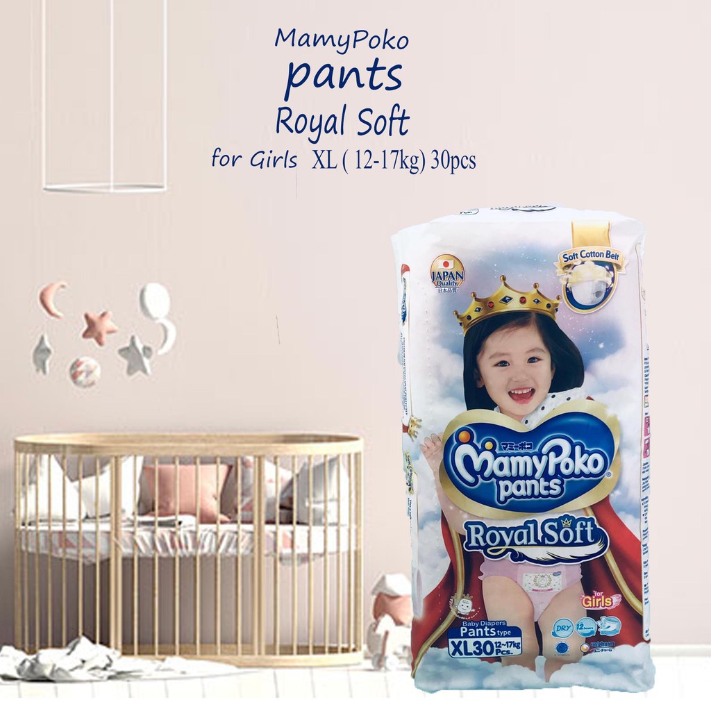 MamyPoko Pants / Royal Soft / For Girls / XL (12-17kg) 30pcs