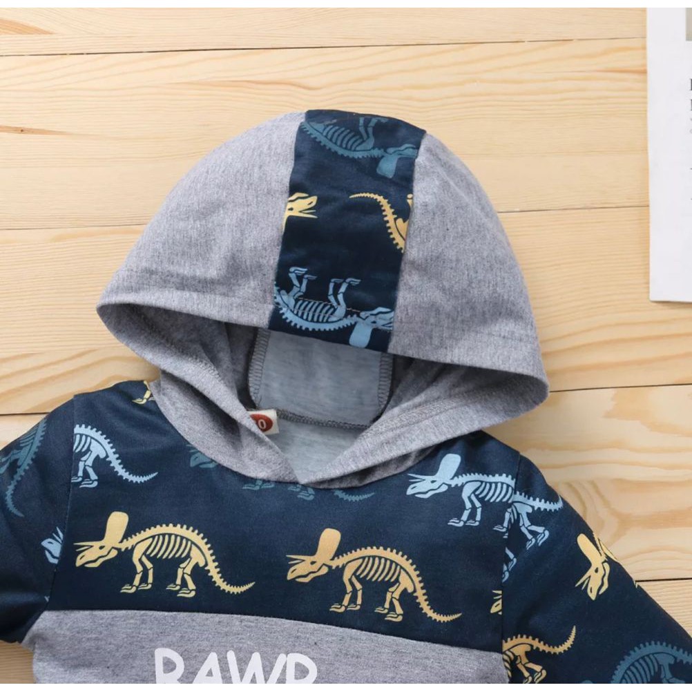 SETELAN ANAK BAJU ANAK UMUR 1-5 TAHUN HOODIE DINO RAWR BOY SETELAN ANAK LAKI LAKI BAJU ANAK LAKI LAKI PAKAIAN ANAK LAKI LAKI HOODIE ANAK LAKI LAKI HOODIE ANAK MASA KINI HOODIE ANAK TERBARU BAJU ANAK TERLARIS PAKAIAN HOODIE ANAK TERBARU