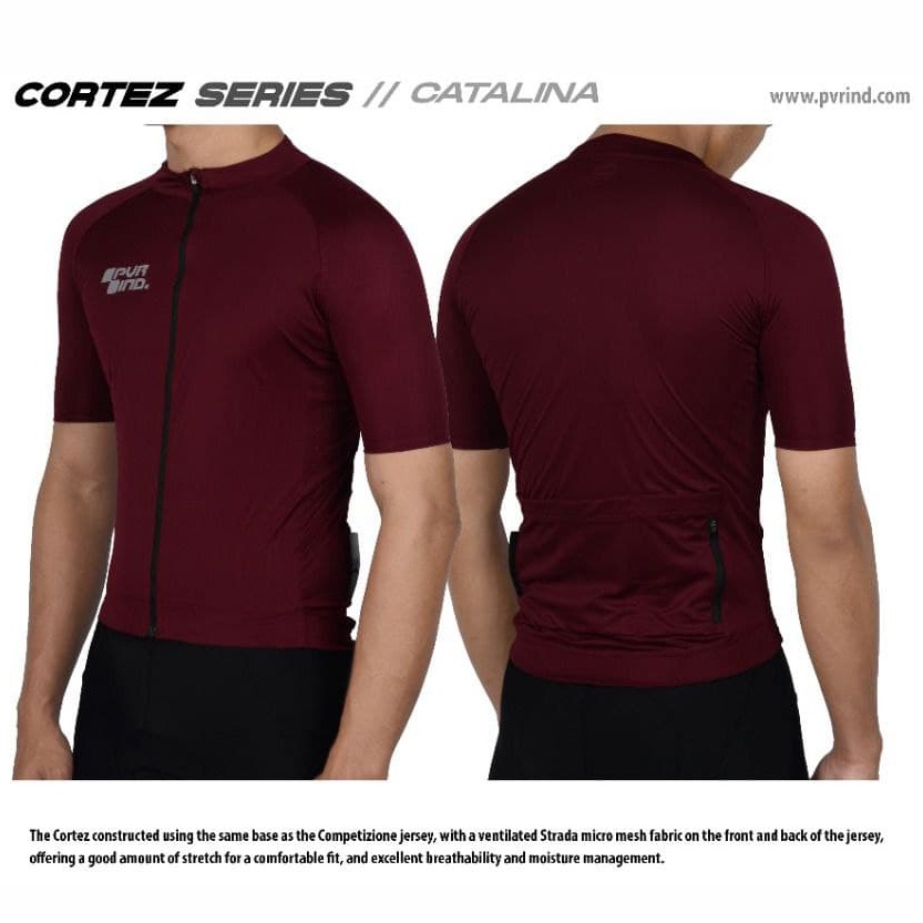 Jersey Roadbike PVR CORTEZ Catalina - RAPPAPA series Maroon - Jersey sepeda
