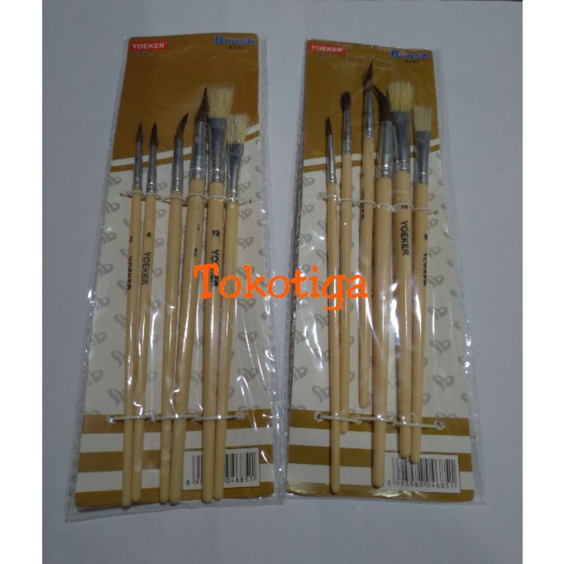 

Kuas Lukis Yoeker BH-1 / Kuas Cat Air Set 6Pcs