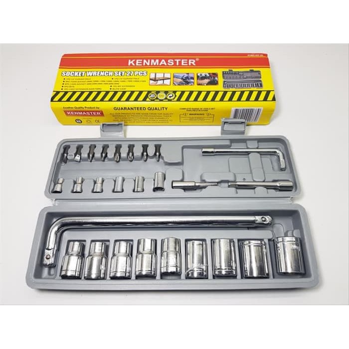 SOK 27 PCS KENMASTER / KUNCI SOK SET 27 PCS LENGKAP / KENMASTER SOCKET WRENCH