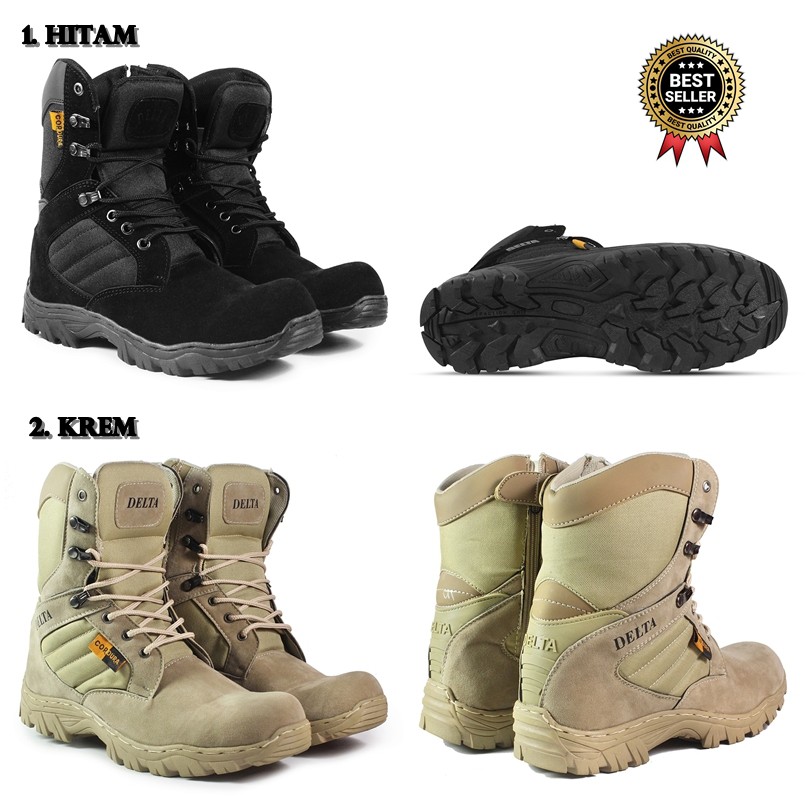 Sepatu Pria PDL Dlta Cordura Tinggi Safety Boots Ujung Besi Bikers Outdoor