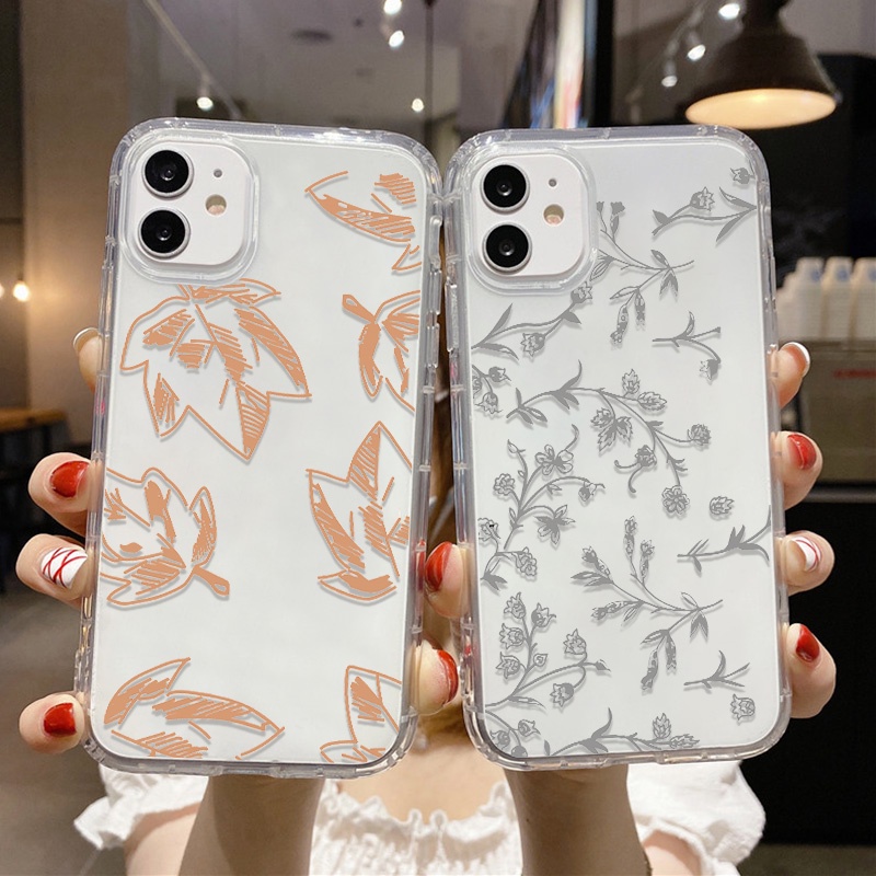 REALME Case Motif Lukisan Daun Untuk OPPO A74 A54 A94 A93 A57 A59 A8 A83 A9 F1S A39 A15 A15S A53 A32 A33 S A37 A35 A16 A16S A54S A52 A9 A7 2020 A7