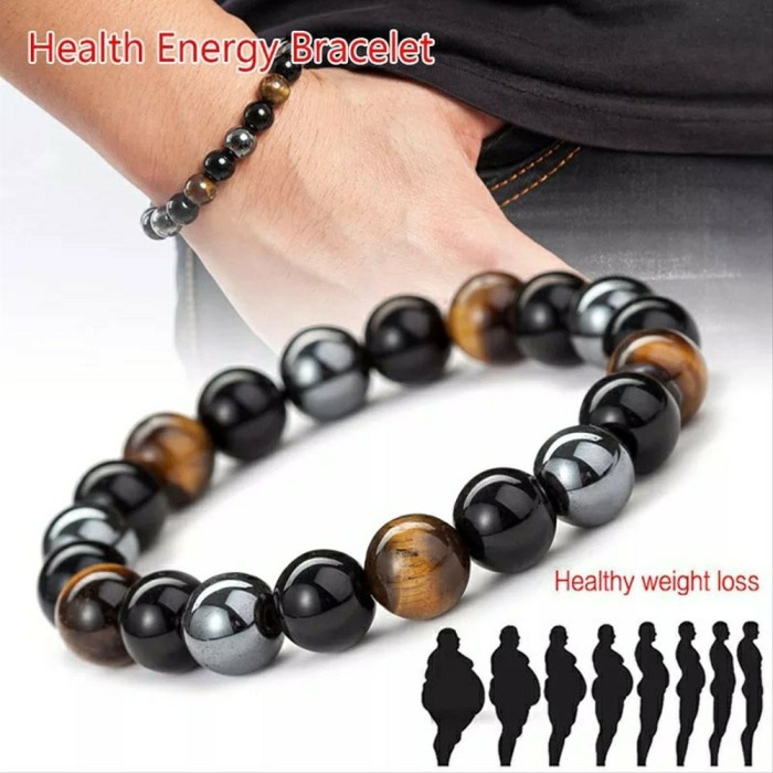 Gelang kesehatan natural stone MAGNET batu akik membuat kurus pria wanita TURUN BERAT BADAN TERAPI