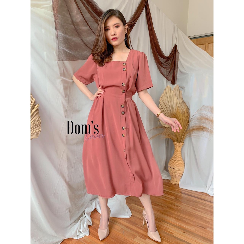 Domscorner-Greysia vintage dress-Pink brick