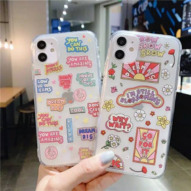 SOFT CASE CLEAR AESTHETIC QUOTES REALME 5 5i 5s C3 C11
