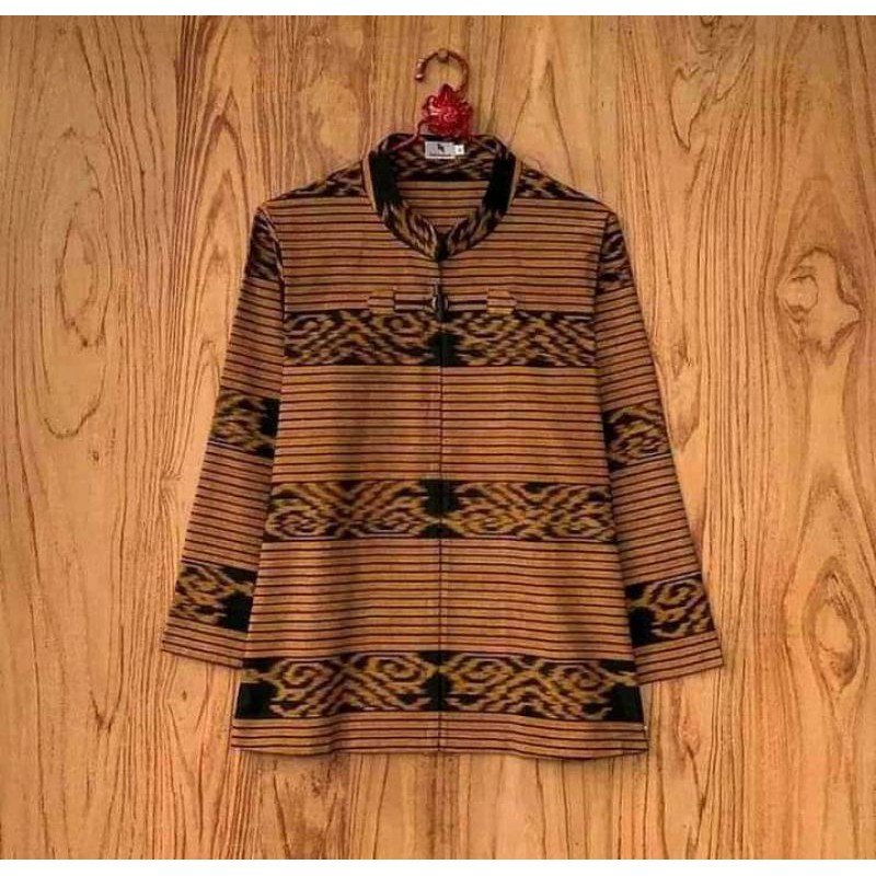 blus tenun motif kalimantan antik original Q1