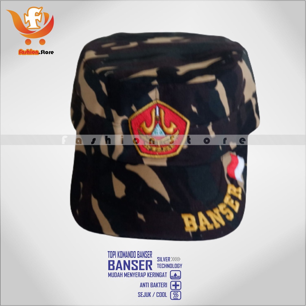 TOPI KOMANDO BANSER BORDIR/TOPI LAPANGAN BANSER LOGO BORDIR