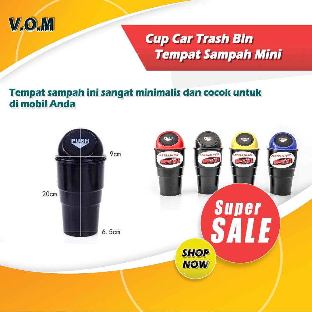 VOM-Cup Car Trash Bin / Tempat Sampah Mini