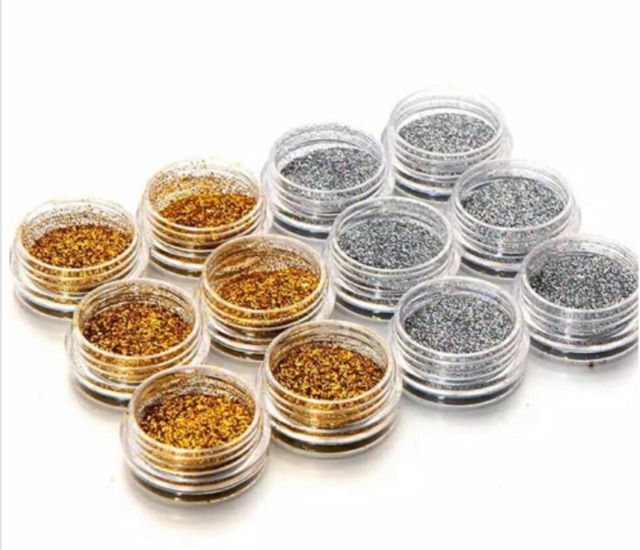 Glitter pot PREMIUM QUALITY GLITTER BRIGHT gliter silver gold hiasan slime nailart kutek gel ombre gliter