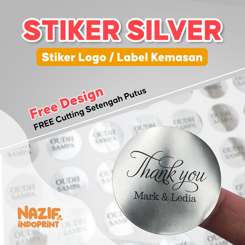 Stiker Produk Silver / Stiker Kemasan Silver / Stiker Label Silver / Stiker Label Kemasan Makanan Si